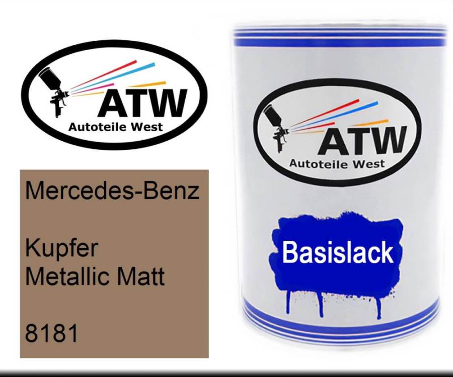 Mercedes-Benz, Kupfer Metallic Matt, 8181: 500ml Lackdose, von ATW Autoteile West.